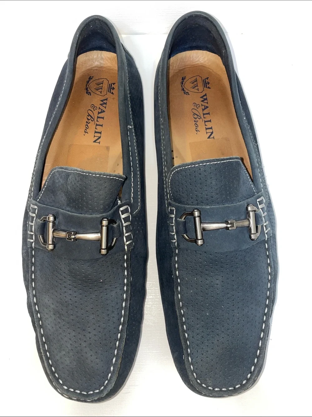 Wallin & Bros Navy Suede Leather Driving Mocs/Loafers - Sz 12
